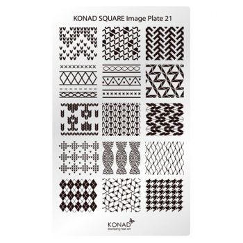 Пластина Square Plate-21 (15 дизайнов) Konad