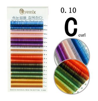 Ресницы в панеле EYEMIX цветные 10mm/0,10C (Корея)