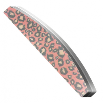 Пилка-баф (полукруглая, рисунок «Леопард розовый», 100/180) Runail Professional