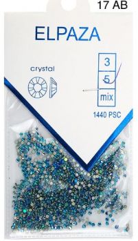 Стразы Crystal ELPAZA №17АВ голубой голографик SS5, 1440 шт.