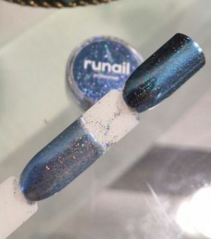 Зеркальная пыль для втирки с шиммером Runail professional (сине-голубой) 1,5гр