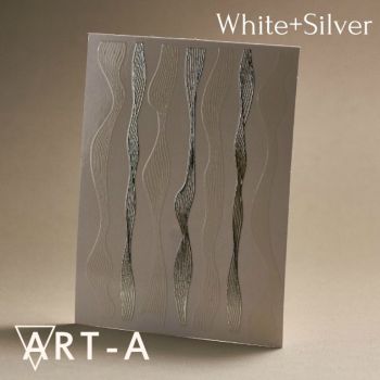3D наклейка WAVES белый+серебро ART-A