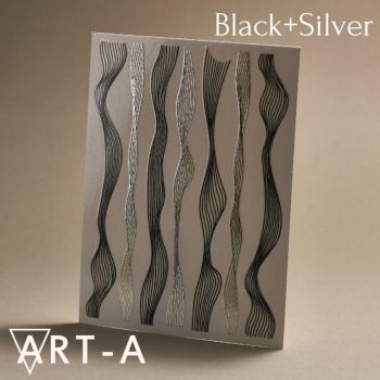3D наклейка WAVES черный+серебро ART-A