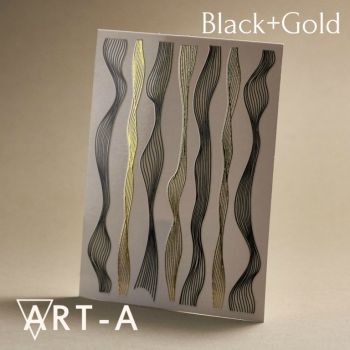 3D наклейка WAVES черный+золото ART-A
