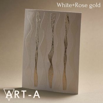 3D наклейка WAVES белый+ розовое золото ART-A