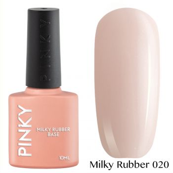 Каучуковая молочная база PINKY Milky Rubber Base 020 10мл. (розовый-молочный с мерцающим микрошиммером)