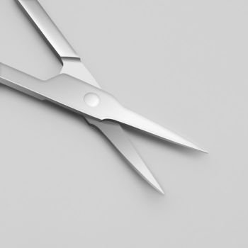 Ножницы маникюрные, загнутые, зауженные, 9 см, цвет серебристый QF