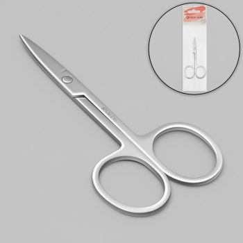 Ножницы для маникюра прямые, узкие, 9 см, цвет серебристый QF