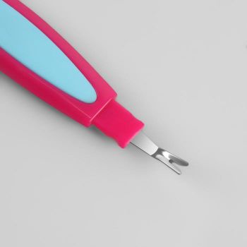 Пилка-триммер металлическая для ногтей, прорезиненная ручка, 14 см, цвет МИКС QF