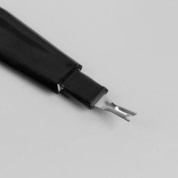 Пилка-триммер металлическая для ногтей, 15 см, с защитным колпачком, в чехле, цвет чёрный QF