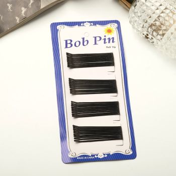 Невидимка для волос (набор 36 шт) 5,5 см, чёрный Bob Pin