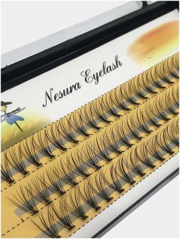 Ресницы пучковые накладные D+12mm Nesura Eyelash 10D/0.10