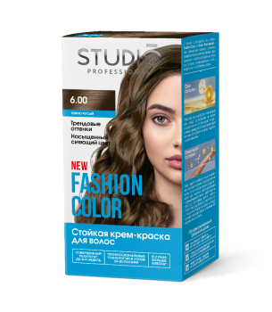 6.00 Стойкая крем-краска для волос Темно-русый FASHION COLOR Studio Professional