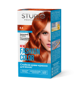 8.4 Стойкая крем-краска для волос Огненно-рыжий FASHION COLOR Studio Professional