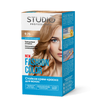 9.75 Стойкая крем-краска для волос Карамельный блондин FASHION COLOR Studio Professional