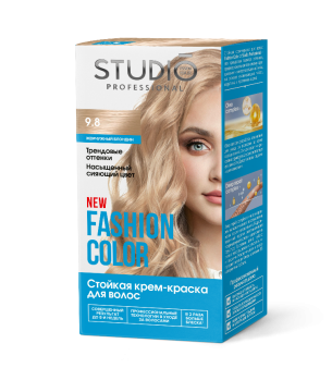 9.8 Стойкая крем-краска для волос Жемчужный блондин FASHION COLOR Studio Professional