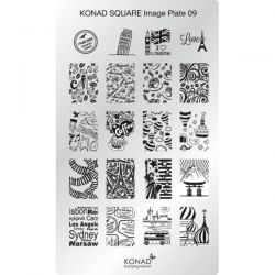 Пластина Square Plate - 9 (20 дизайнов) Konad