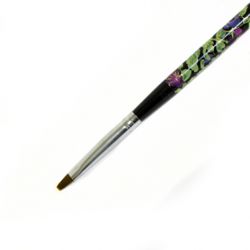 Кисть для геля натуральный ворс № 6 цветная черная ручка