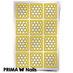 Трафарет для дизайна ногтей PRIMA Nails. Пчелиные соты