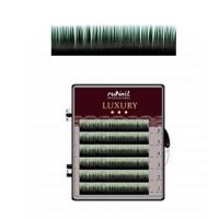 Ресницы для наращивания Luxury, Ø 0,1 мм, Mix C, (№10,12,14), цвет: черно-зеленый, 6 линий Runail Professional