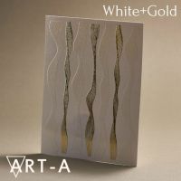 3D наклейка WAVES белый+золото ART-A - вид 1 миниатюра