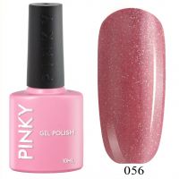 №056 Гель-лак PINKY Classic Розовый Хрусталь 10мл. (розовый-телесный с голографическим миркоблестком)