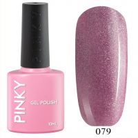 №079 Гель-лак PINKY Classic Розовый Блеск 10мл. (розовый приглушенный с голографическим микроблеском)