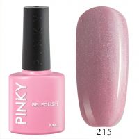 №215 Гель-лак PINKY Classic Розовый Коралл 10мл. (розовый натуральный с голографическим микрошиммером)
