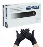 Перчатки нитровиниловые S, черные NitriMAX 100шт.