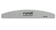 Профессиональная пилка для искусственных ногтей (серая, полукруг, 180/180) №6439 Runail Professional