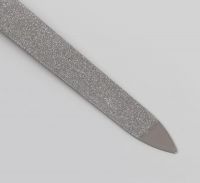 Пилка металлическая для ногтей, прорезиненная ручка, 15 см, цвет МИКС QF - вид 1 миниатюра