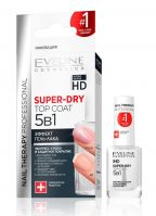 Экспресс-сушка SUPER-DRY TOP COAT 5В1 Эффект гель-лака 12мл. EVELINE Cosmetics