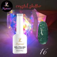 Гель-лак №16 Crystal Shatter KYASSI 12мл. (молочный зеленый с разноцветной поталью)