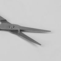 Ножницы маникюрные, для кутикулы, загнутые, узкие, 9 см, цвет серебристый QF - вид 1 миниатюра