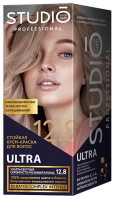 12.8 Стойкая крем-краска для волос 3D HOLOGRAPHY Studio Professional УЛЬТРАСВЕТЛЫЙ СЕРЕБРИСТО-РОЗОВЫЙ БЛОНД