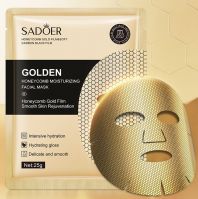 Маска тканевая SADOER 25г с золотой фольгой 24K Gold