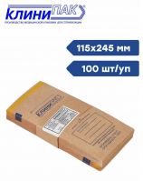 Крафт-пакеты для стерилизации КЛИНИПАК самоклеящиеся 115x245 мм (100 штук в упаковке)